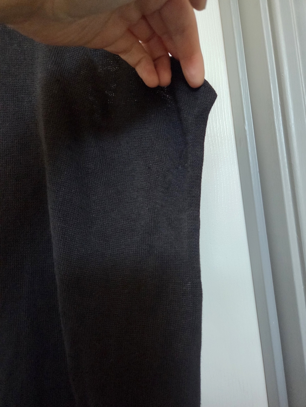 Eileen Fisher Black V-Neck Boxy Organic Linen Cotton Short Sleeve Pocket Top Med - Picture 4 of 8